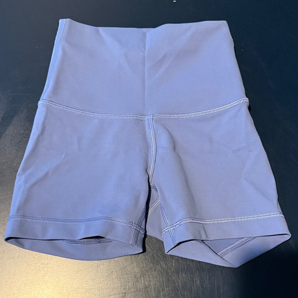 Lululemon Women's Blue High-Waisted Shorts. Size 0.